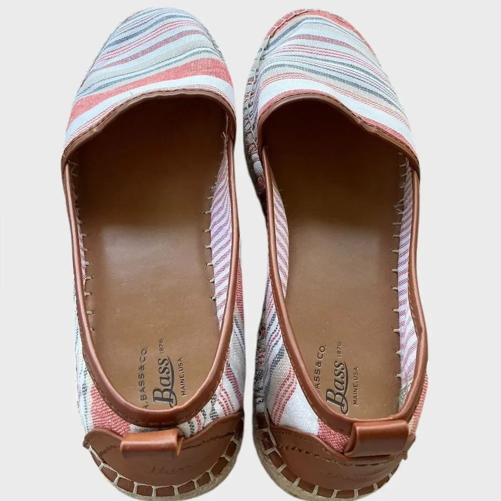 G.H. Bass & Co. Striped Canvas Espadrille Flats Women’s Size 9M